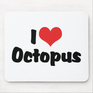 Ik hou van Hart Octopus Muismat