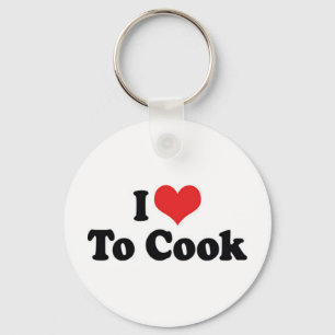 Ik hou van Hart om te Koken - Chef Baker Kookliefh Sleutelhanger