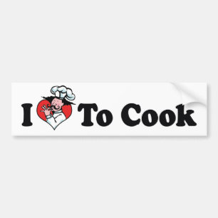 Ik hou van hart om te koken - Chef bakker kooklief Bumpersticker