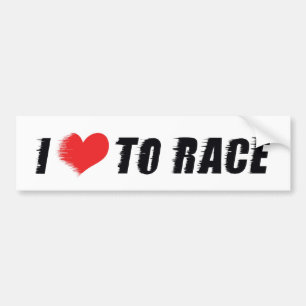 Ik hou van hart om te racen - Autoliefhebber voor Bumpersticker