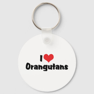 Ik hou van hart orang-oetans sleutelhanger