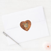 Ik hou van, hart, poema, poema, bergleeuw dier hart sticker (Envelop)