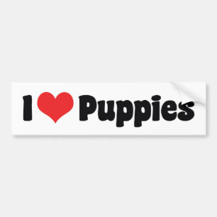 Ik Hou Van Hart Pups - Hond Liefhebber Bumpersticker