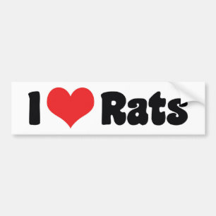 Ik hou van hart ratten - Huisdier rat minnaar Bumpersticker