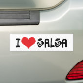 Ik hou van Hart Salsa Bumpersticker (Op auto)