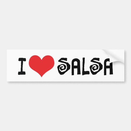 Ik hou van Hart Salsa Bumpersticker (Voorkant)