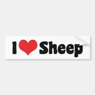 Ik Hou Van Hart Schaap Bumpersticker