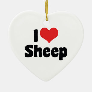 Ik Hou Van Hart Schaap Keramisch Ornament