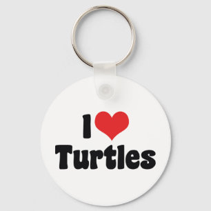 Ik hou van hart schildpadden sleutelhanger