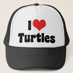 Ik hou van hart schildpadden trucker pet