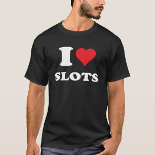 Ik hou van hart Slots Grappig Spelen Slots Machine T-shirt