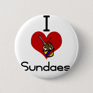 Ik hou van hart sundaes ronde button 5,7 cm