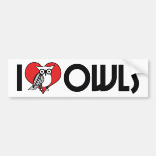 Ik hou van Hart Uilen - Uil Liefhebber Bumpersticker
