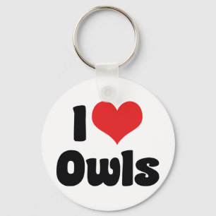 Ik hou van Hart Uilen - Uil Liefhebber Sleutelhanger