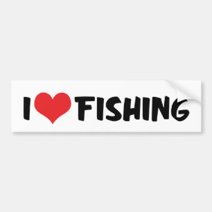 Ik hou van hart vissen bumpersticker