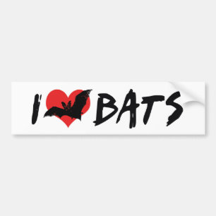 Ik hou van hart vleermuizen bumpersticker