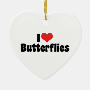 Ik hou van Hart Vlinders - Vlinder Liefhebber Keramisch Ornament