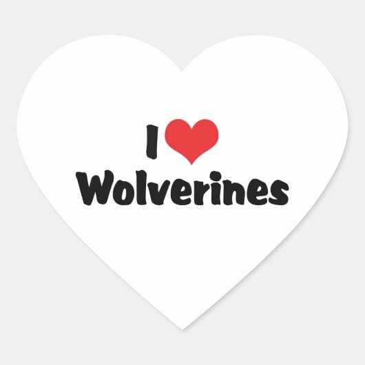 Ik hou van hart Wolverines Sticker (Voorkant)