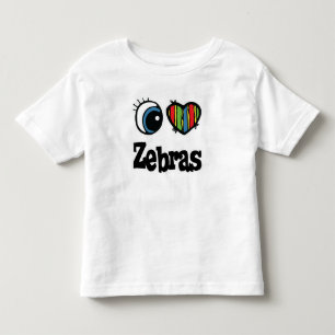 Ik hou van (hart) zebra's kinder shirts