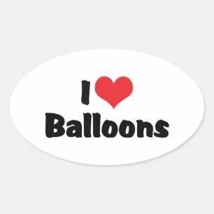 Ik hou van hartballonnen ovale sticker
