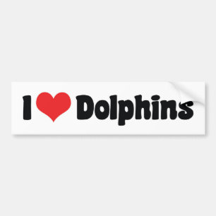 Ik hou van hartdolfijnen - Dolfijnenliefhebber Bumpersticker
