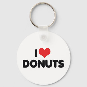 Ik hou van hartdonuts - Donut snack eten suikerver Sleutelhanger
