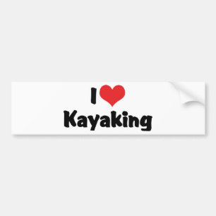 Ik hou van hartkajakken - rivierraften bumpersticker