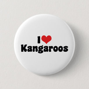 Ik hou van hartkangoeroes - Kangoeroeliefhebber Ronde Button 5,7 Cm