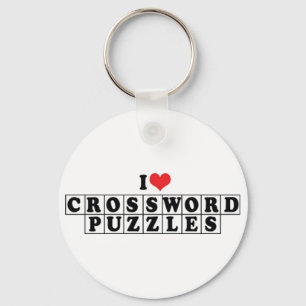 Ik hou van hartkruiswoordpuzzels - Puzzel liefhebb Sleutelhanger