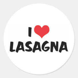 Ik hou van Hartlasagne - Italiaans eten pastaliefh Ronde Sticker