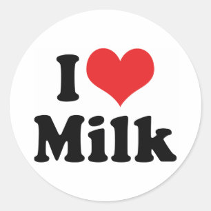 Ik hou van Hartmelk - Koeiensap Zuivelliefhebber Ronde Sticker