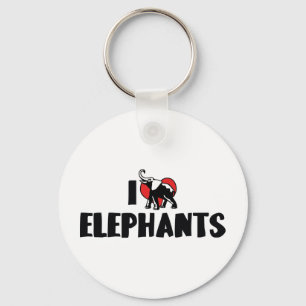 Ik hou van hartolifanten - Olifant liefhebber Sleutelhanger
