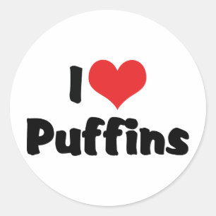 Ik hou van hartpapegaaiduikers ronde sticker