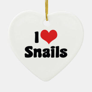 Ik hou van hartslakken keramisch ornament
