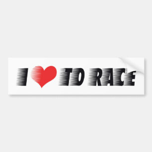 Ik hou van hartstochtelijk racen - Autoliefhebber Bumpersticker