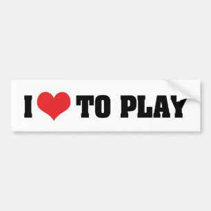Ik hou van hartstochtelijk te spelen - sporten bas bumpersticker