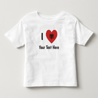 IK HOU VAN (Hartvormige Albanese Vlag) Persoonlijk Kinder Shirts