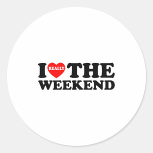 Ik hou van hartweekend grappige camping koppel cad ronde sticker
