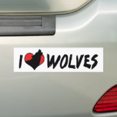Ik hou van hartwolven - Wolf Lover Bumpersticker (Op auto)