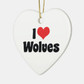 Ik hou van hartwolven - Wolf Lover Keramisch Ornament (Links)