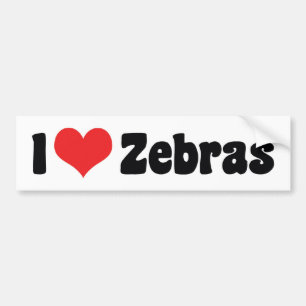 Ik hou van hartzebras - Zebra liefhebber Bumpersticker