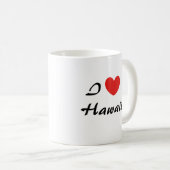 Ik hou van Hawaii Heart Typography Coffee Mok (Voorkant rechts)