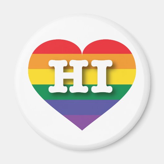 Ik hou van Hawaii Rainbow Heart Magneet (Voorkant)