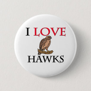 Ik hou van Hawks Ronde Button 5,7 Cm
