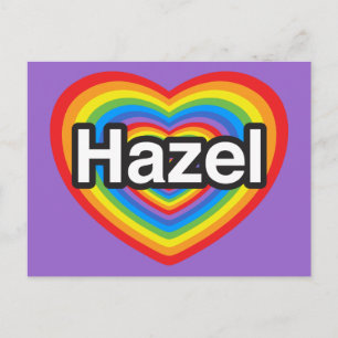 Ik hou van Hazel. Ik hou van je Hazel. Hart Briefkaart