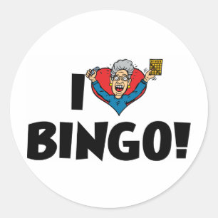 Ik hou van Heart Bingo! - Bingo Liefhebbers Ronde Sticker