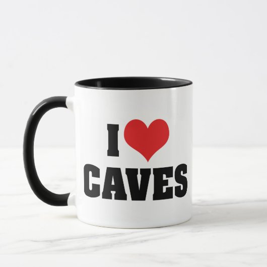 Ik hou van Heart Caves - Grotverkenning Spelunking Mok (Links)
