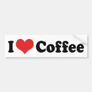 Ik hou van Heart Coffee - Java cafeïne liefhebber Bumpersticker