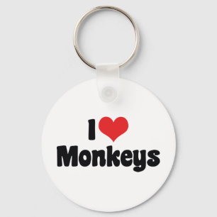 Ik hou van Heart Gorillas - Gorilla Liefhebber Sleutelhanger