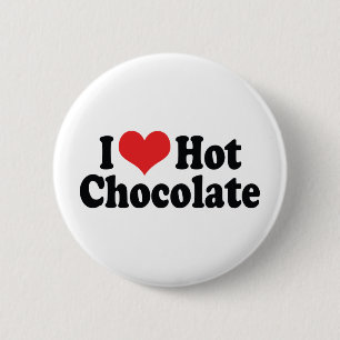 Ik hou van Heart Hot Chocolate - Hot Cocoa-liefheb Ronde Button 5,7 Cm